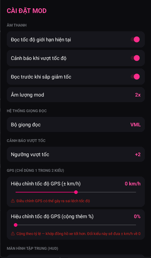 Bảng điều khiển Mod